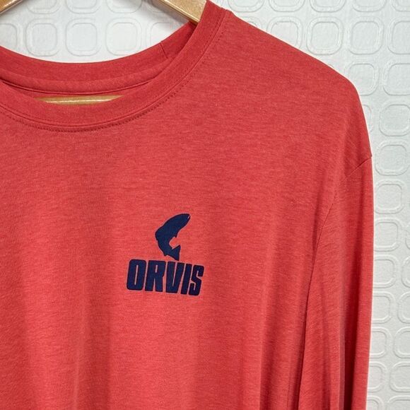 Orvis drirelease Long Sleeve Logo Shirt Size XL Color Coral - Picture 3 of 11